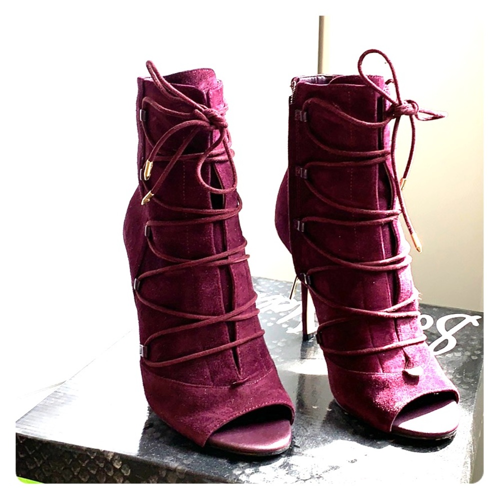 Sam Edelman Wine Suede Booties